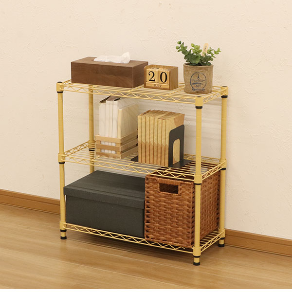 楽天市場】スチールラック3段 幅60cm 奥行25cm 高さ61.8cm くすみ