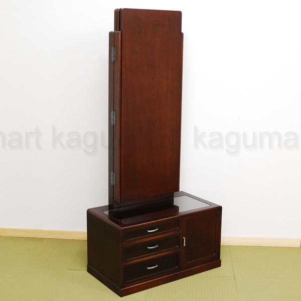 楽天市場】YK428 古代 KODAI 民芸家具 シリーズ 23本三面座鏡 鏡台