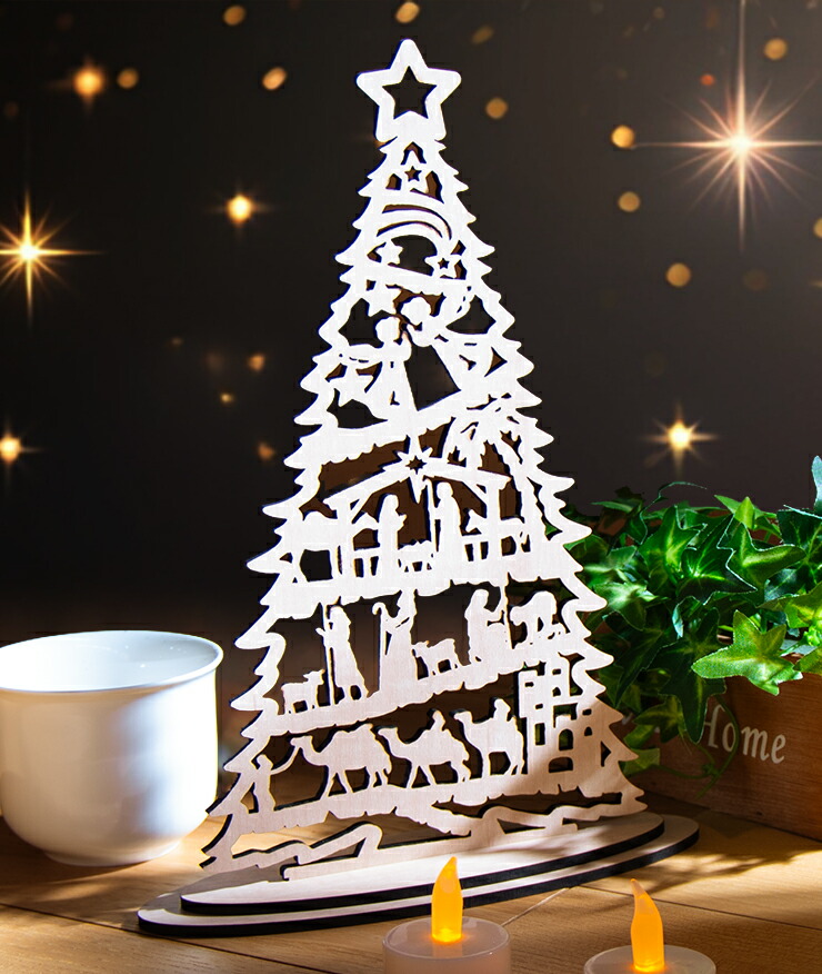 楽天市場】クリスマスツリー 木製 卓上サイズ 幅約20cm幅 高さ約28cm