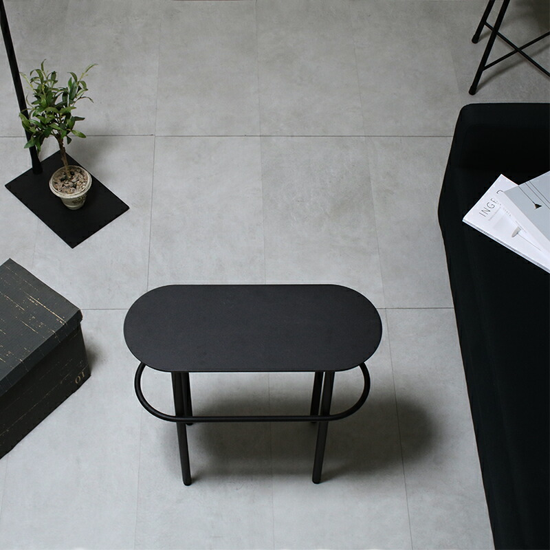 楽天市場】サイドテーブル 完成品 無機質インテリア ブラック