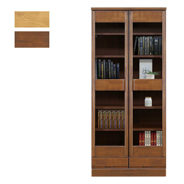 楽天市場】本棚 扉付 大容量 幅80cm 高さ180cm 書棚 ガラス扉 木製
