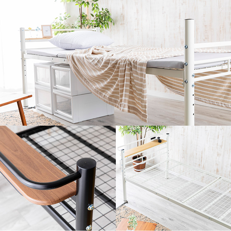 楽天市場】ベッド シングル パイプベッド シングル ベッドフレーム 高