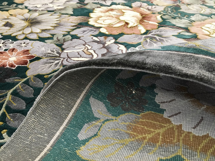 楽天市場】【中国段通 シルク 約3畳用】「菊」絨毯(じゅうたん