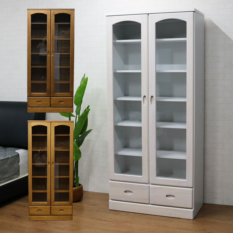 楽天市場】▽新生活応援クーポン配布中 本棚 ガラス扉 完成品 おしゃれ