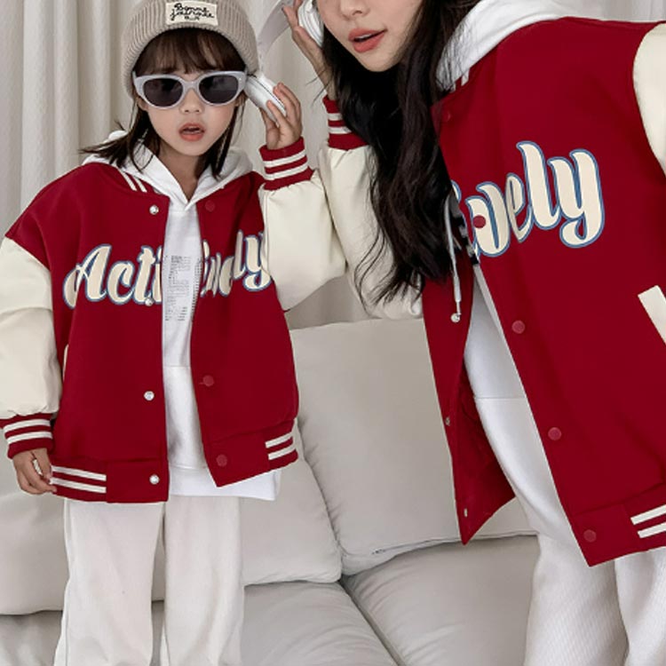 楽天市場】親子揃い スタジャン 中綿入り ブルゾン 中綿ジャケット