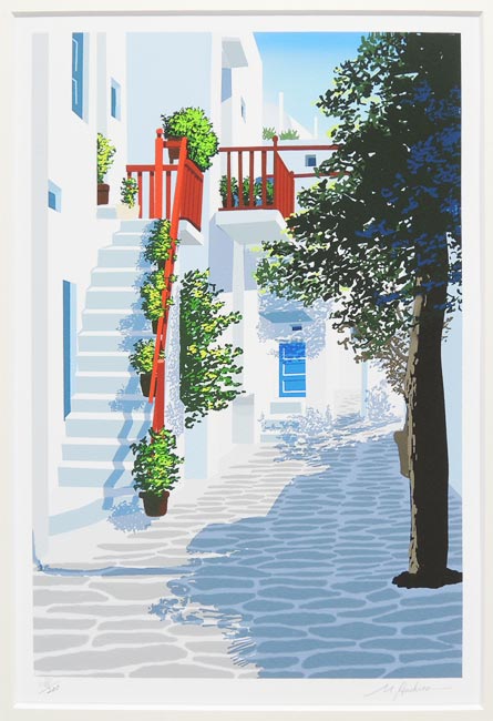 楽天市場】絵画 風のテラス 地中海 （星野光輝） 送料無料 【海・山