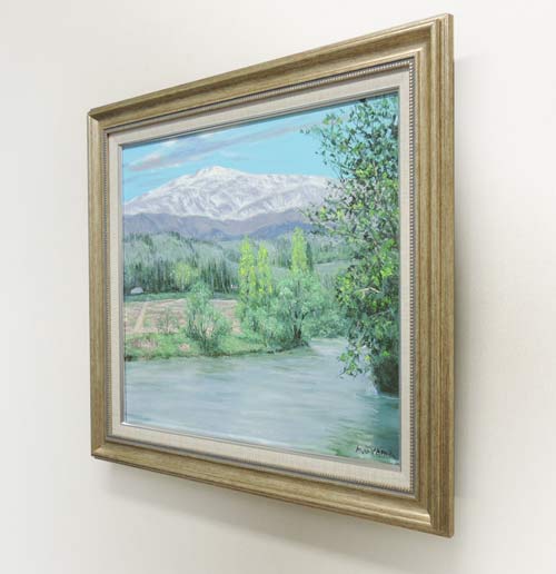 楽天市場】絵画 油絵 木場潟の白山 （大山功） 送料無料 【海・山