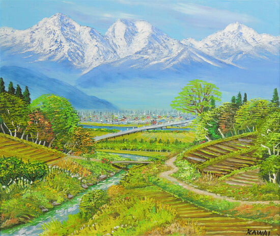 楽天市場】絵画 油絵 白馬三山山麓（1） 送料無料 【日本の風景】【海