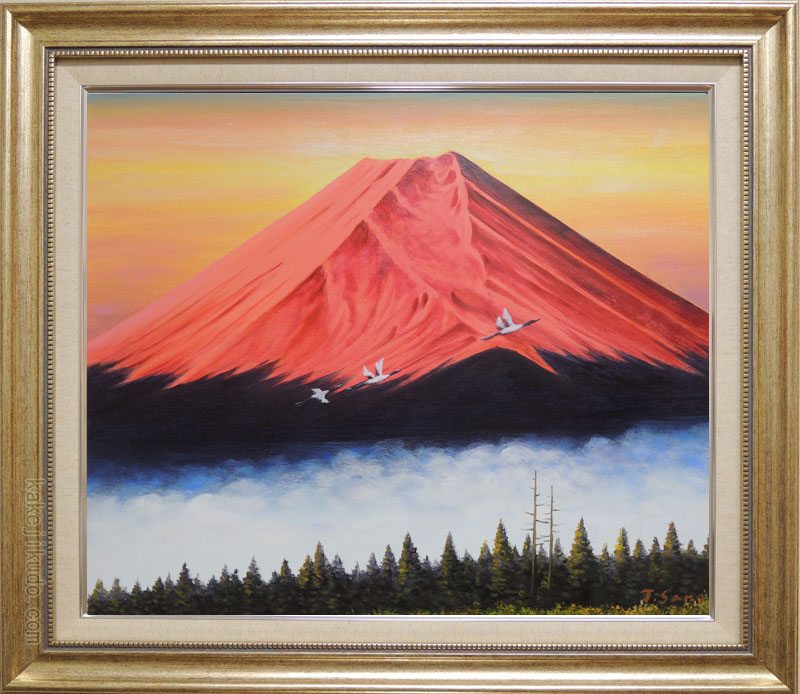 楽天市場】【送料無料】徳田春邦油絵額F6金 「赤富士」 1102840 : 通販奉行