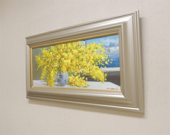 楽天市場】絵画 油絵 ミモザ （堀哲夫） 送料無料 【肉筆】【油絵