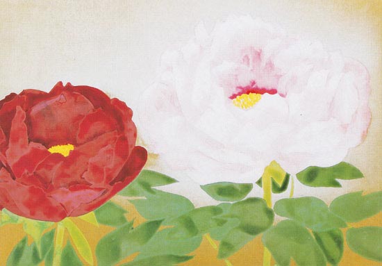 楽天市場】奥村土牛 絵画 紅白牡丹 送料無料 【複製】【美術印刷