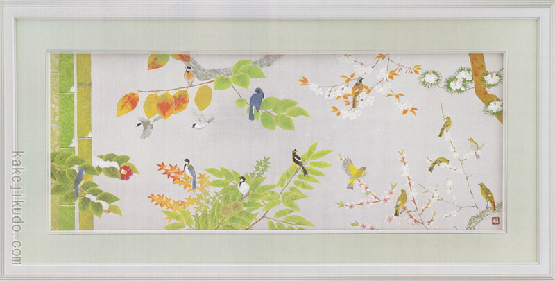 楽天市場】上村淳之 絵画 四季花鳥図 大阪新歌舞伎座緞帳原画 送料無料