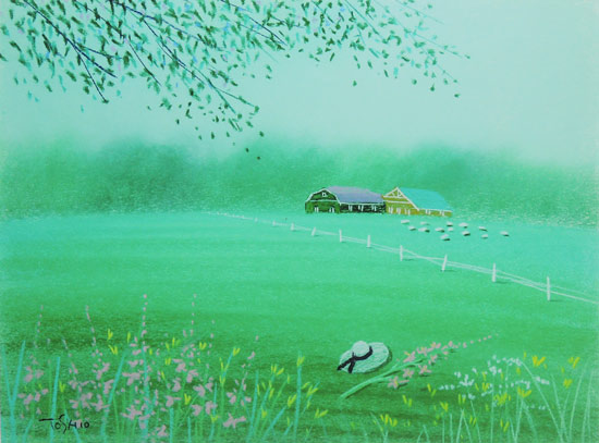 楽天市場】今成敏夫 パステル画 想い出のあの日 送料無料 【複製