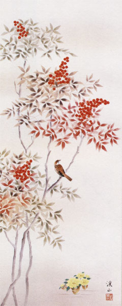 楽天市場】掛け軸 四季花鳥 (伊藤渓山) 送料無料 掛軸 : 掛け軸・絵画