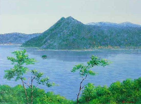 楽天市場】絵画 摩周湖 (笹野健太) 送料無料 【肉筆】【油絵】【日本の