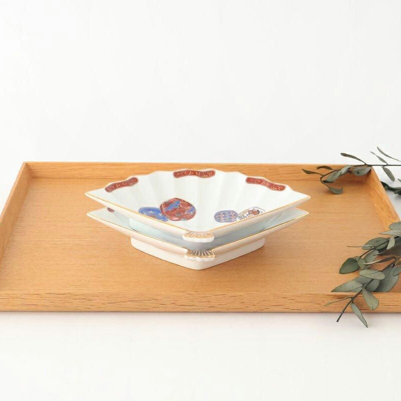 楽天市場】【10％OFFクーポン】林九郎窯 扇型小皿 赤濃鳳凰 磁器