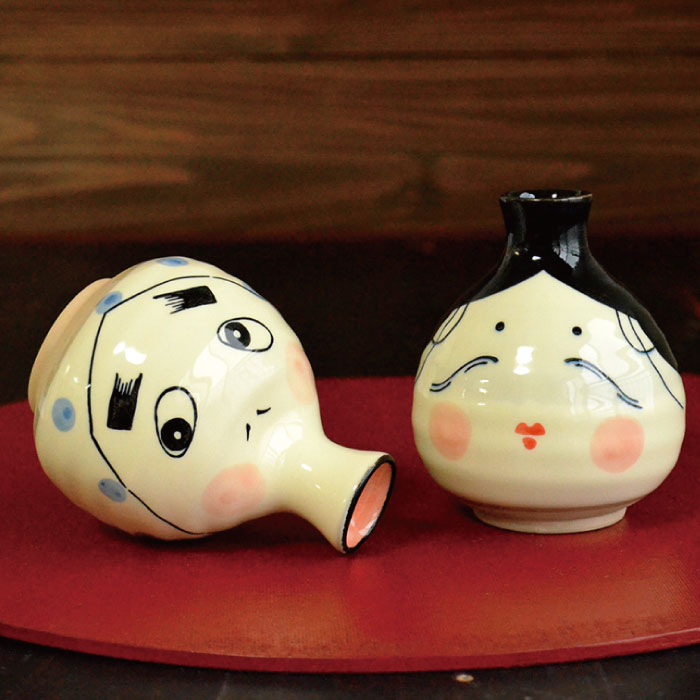 楽天市場】おかめ・ひょっとこ 徳利 2合 徳利 和風 面白い 日本製 美濃