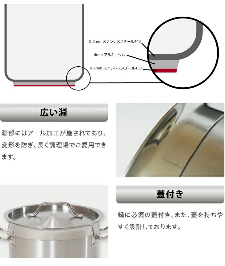 楽天市場】訳あり：本体傷・汚れあり 3年保証 IH寸胴鍋28cm ステンレス