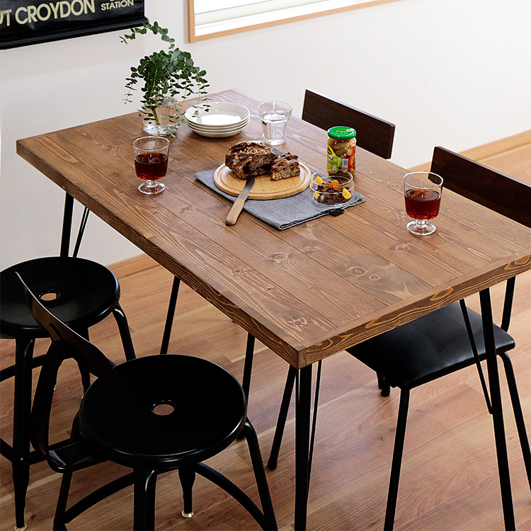 楽天市場】天然木 パイン無垢材 ダイニングテーブル ブレス 幅120 奥行