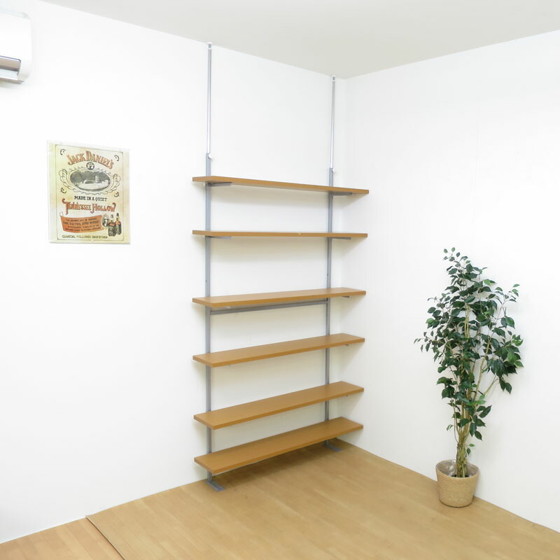 楽天市場】【日本製・送料無料】 つっぱり式棚板無段階可動ラック（6段