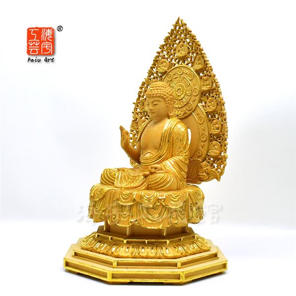 楽天市場】模倣作品 ☆夏瑞分作 復刻手彫り仏像 三千院形【国宝阿弥陀