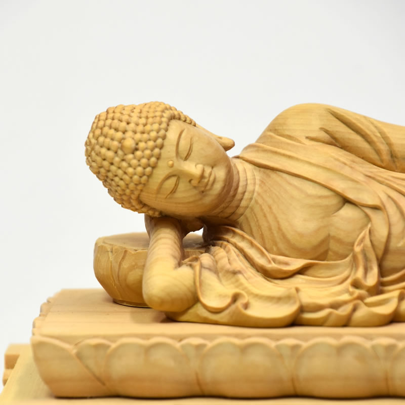 楽天市場】木彫り仏像 【釈迦如来涅槃像】柘植 5.0寸 : 海宇工芸館
