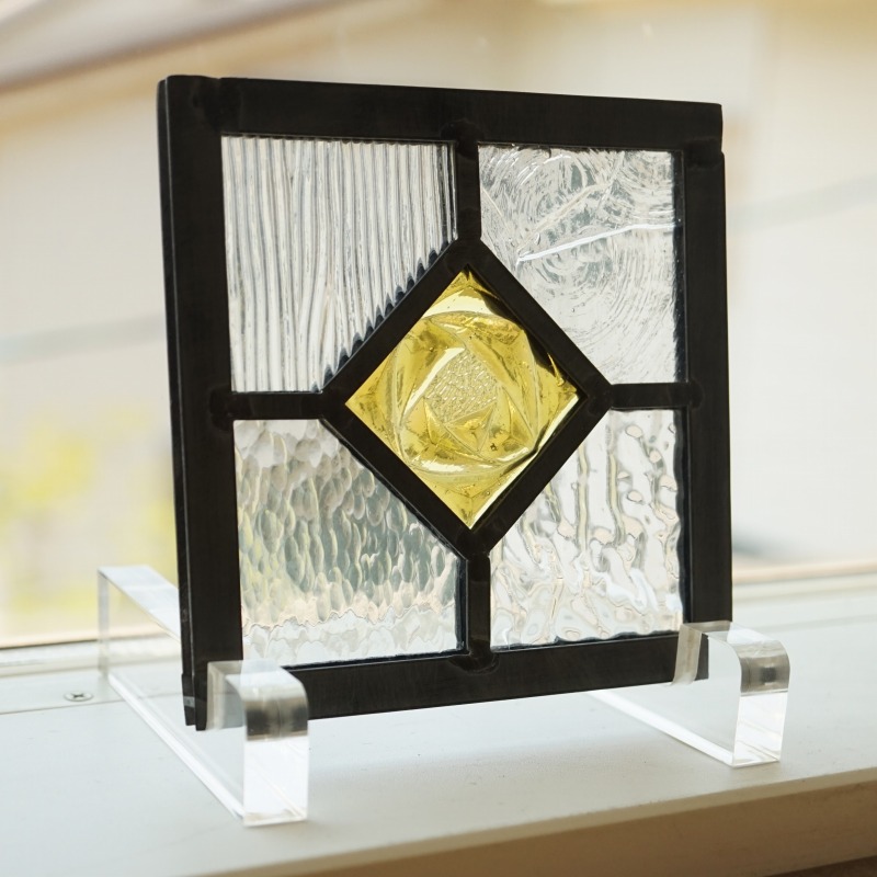 楽天市場】ステンドグラス パネル 住宅用 正方形ダイヤ レモン 4種の