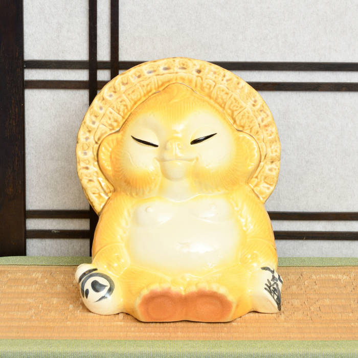 楽天市場】【売れ筋】 信楽焼 陶器 たぬき ビリケン狸(黄) 幸運 金運