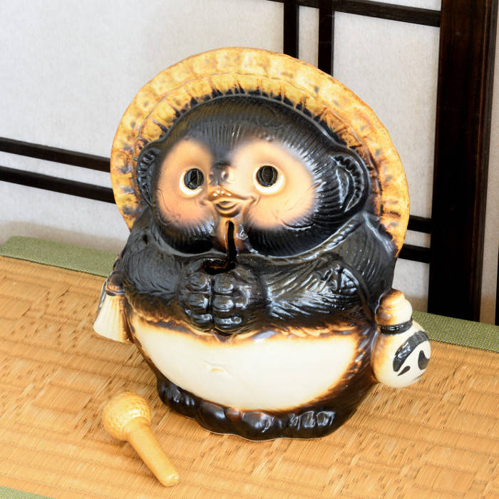 楽天市場】【当店オススメ】 信楽焼 陶器 たぬき カラオケ狸 貯金箱 7