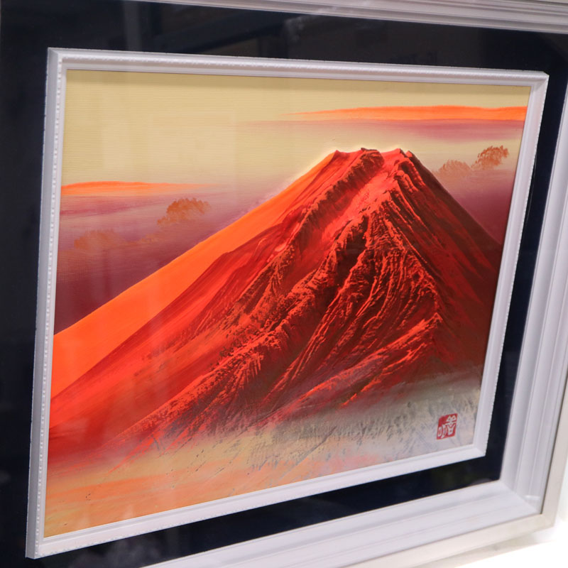 楽天市場】赤富士 百瀬善明 盛絵 絵画 インテリア ディスプレイ USED-6