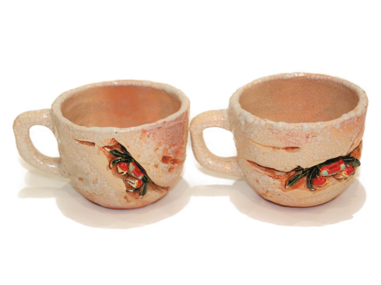 楽天市場】楽山焼 天神蟹 彫刻 珈琲碗(カップ)5客揃 オレンジ系 陶器