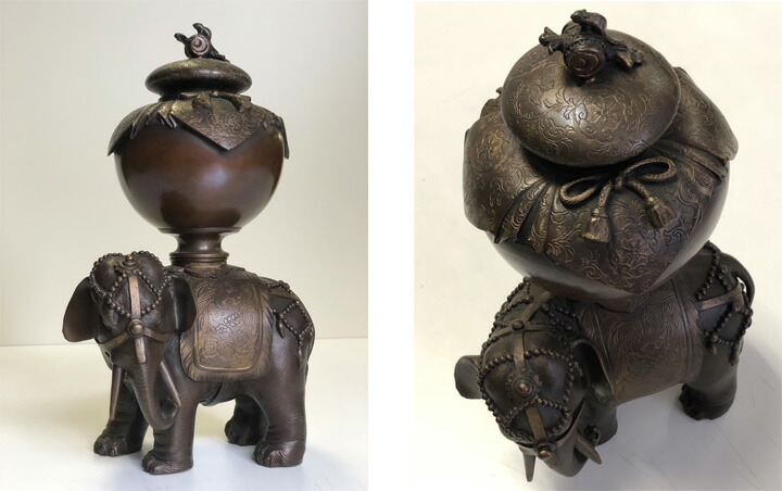 楽天市場】高岡銅器 象香炉 : 仏壇仏具 KARAKI