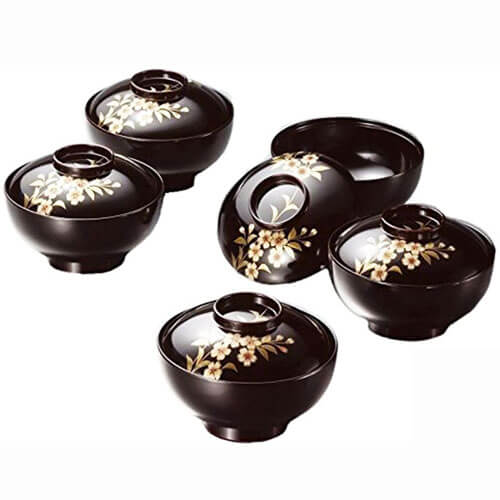 楽天市場】雑煮椀 蓋付き フタ付き 円山吸物椀揃(溜) 5客セット 日本製