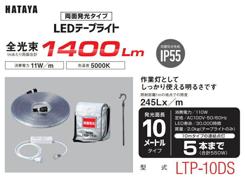 楽天市場】HATAYA/ハタヤ LEDテープライト BASIC/ベーシック 両面発光