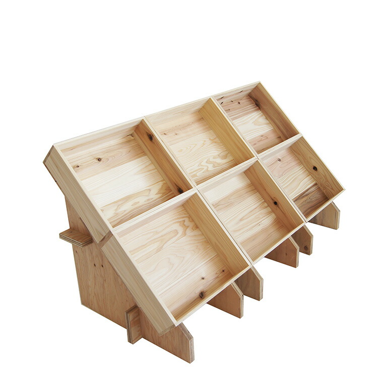 楽天市場】【木箱セット】マルシェ用傾斜台3列2段タイプ+【木箱SA5KN