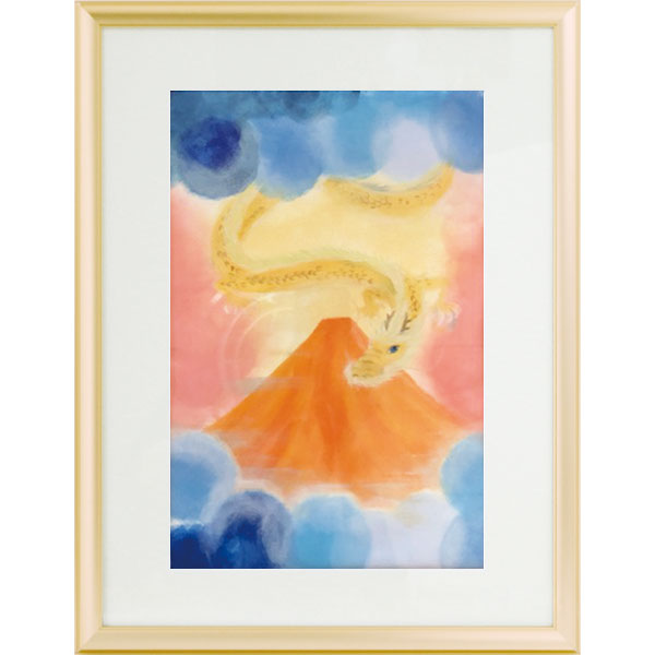 楽天市場】西なつめ しあわせ夢絵 「赤富士に金龍」 : アットキレイ