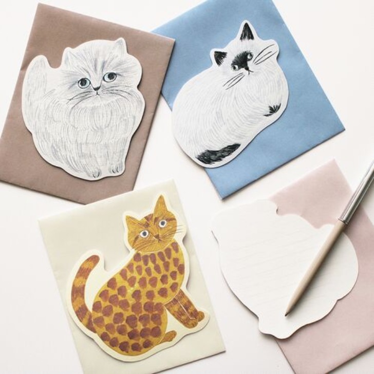 楽天市場】松尾ミユキ 猫 ダイカット グリーティングカード メッセージ