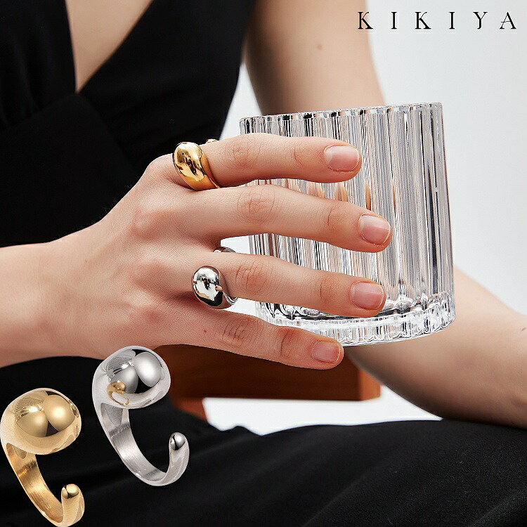 楽天市場】リング 指輪 太め しずく オープンリング レディース