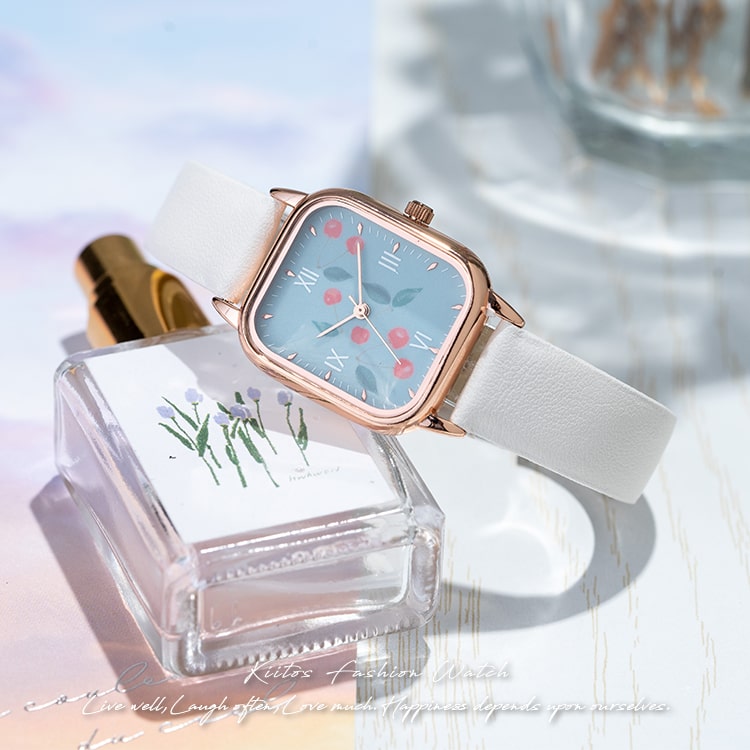 楽天市場】腕時計 レディース スクエアケース 花柄 フラワー ブランド