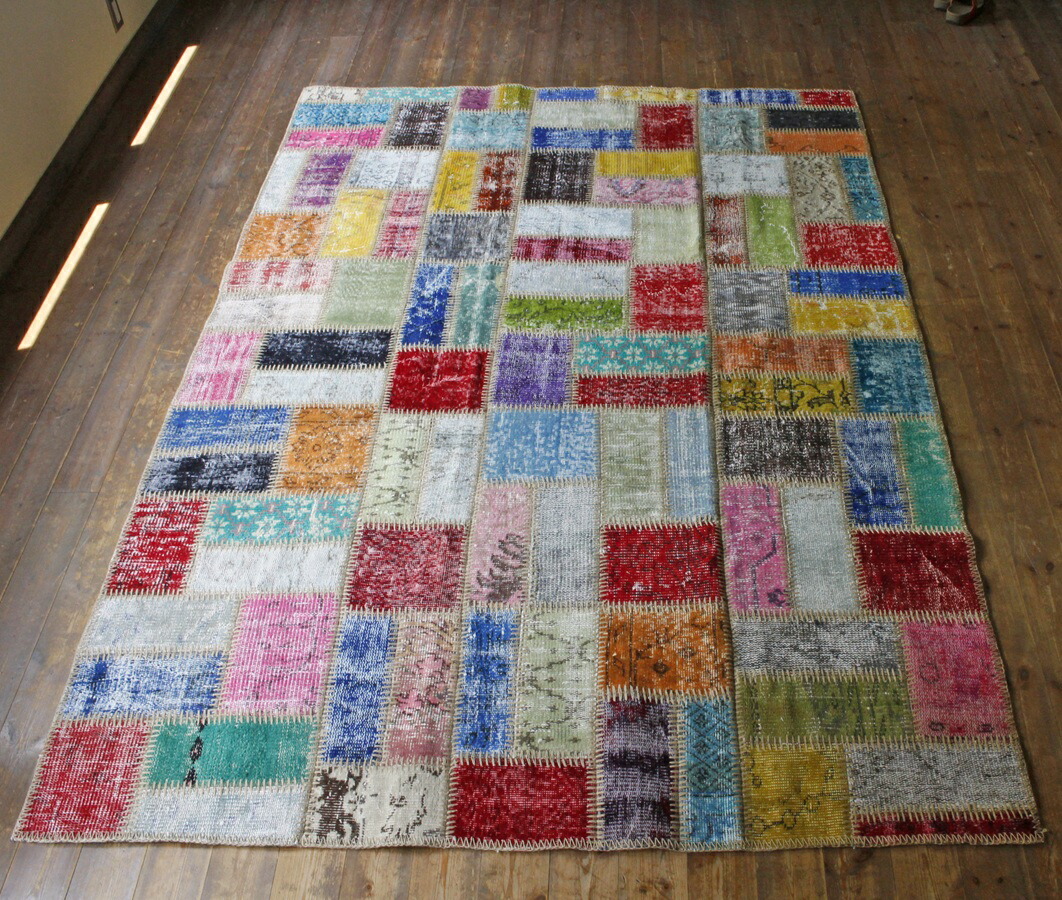 楽天市場】リサイクル・パッチワークラグ細かなパネル/アナトリア