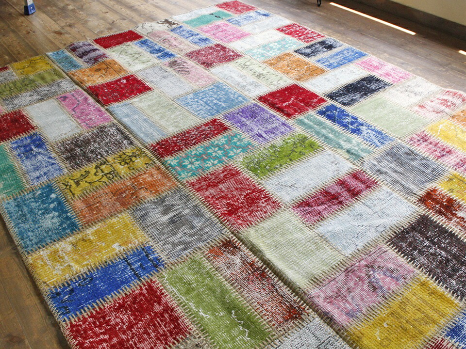 楽天市場】【15%OFFクーポン対象】リサイクル・パッチワークラグ細かな