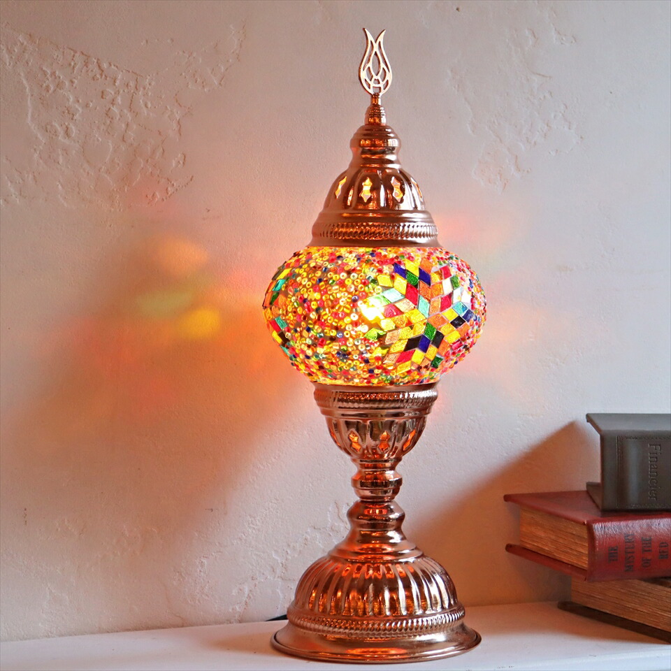 楽天市場】トルコランプ モザイクテーブルランプ 直径13cm 全高36cm