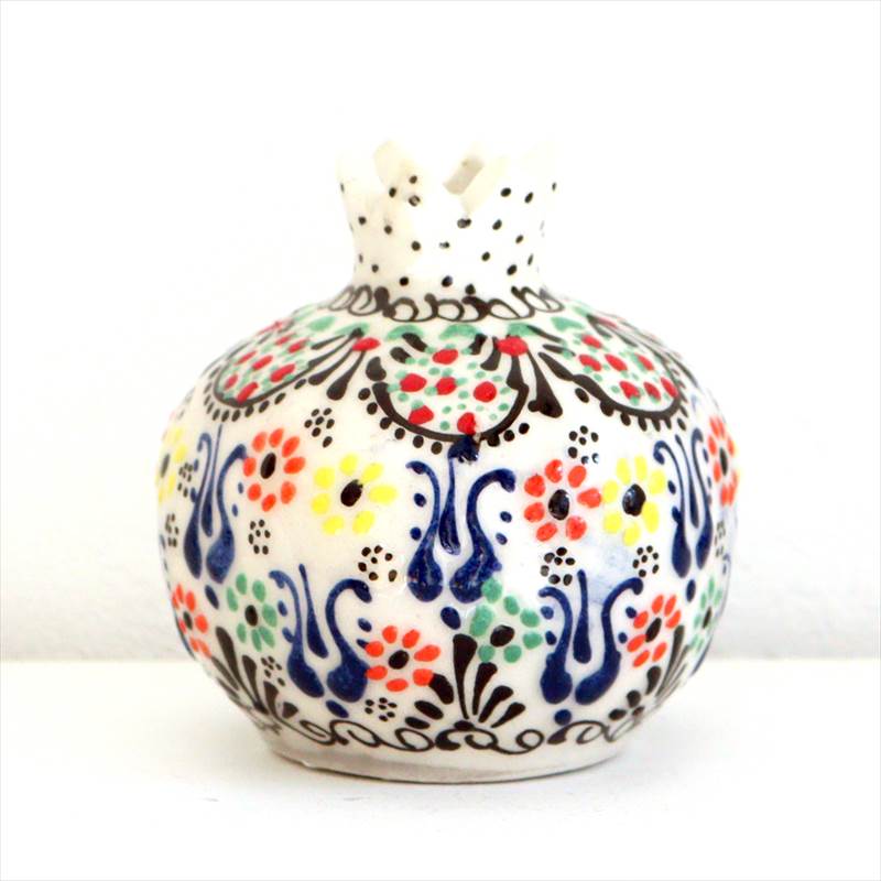 楽天市場】トルコ陶器 ザクロ Sサイズ 高さ8×直径7.5cm フラワー