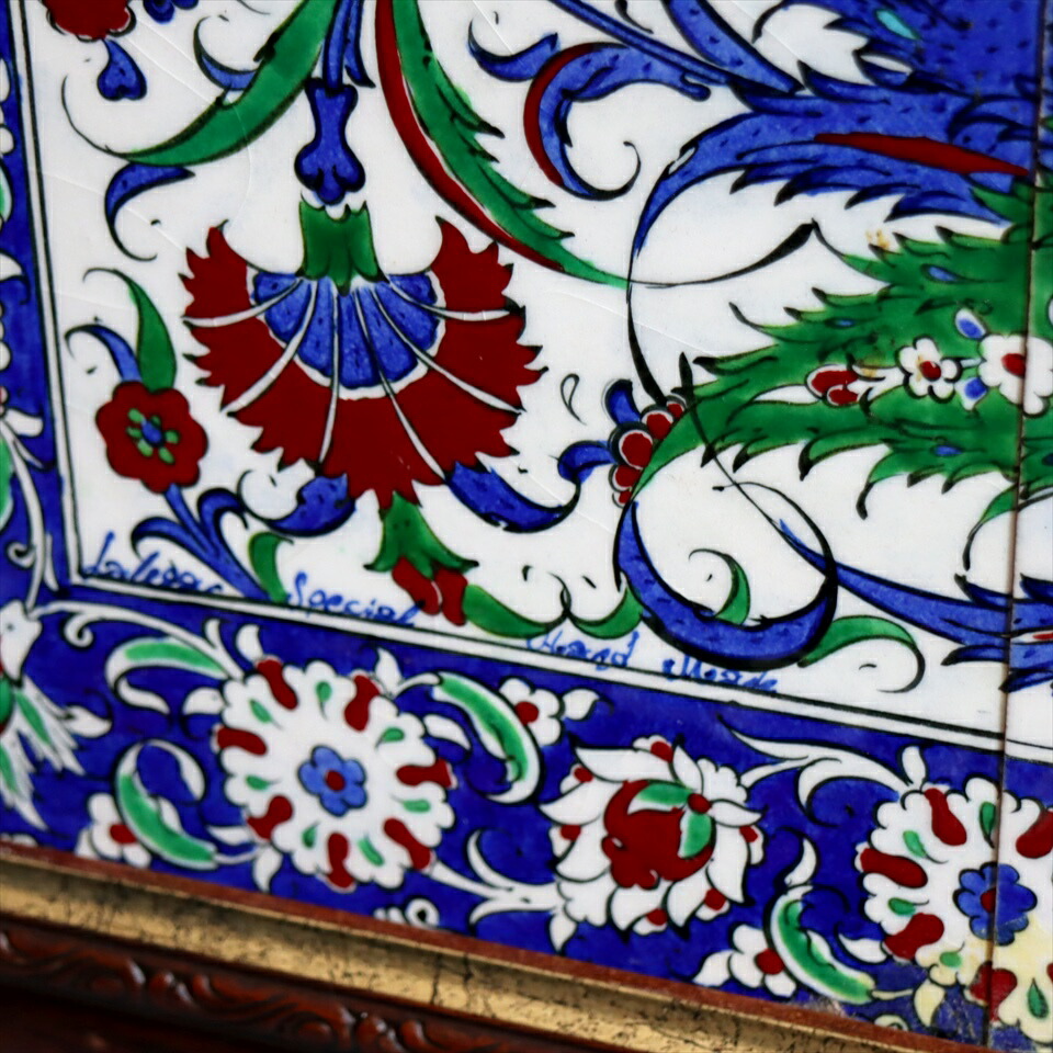 楽天市場】トルコ陶器 手書きタイルのパネルタイル15枚オットマン