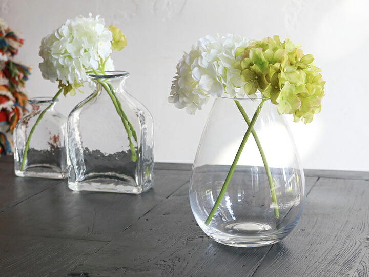 楽天市場】フラワーベース 花瓶 ガラス シンプル しずく型 直径14×高さ