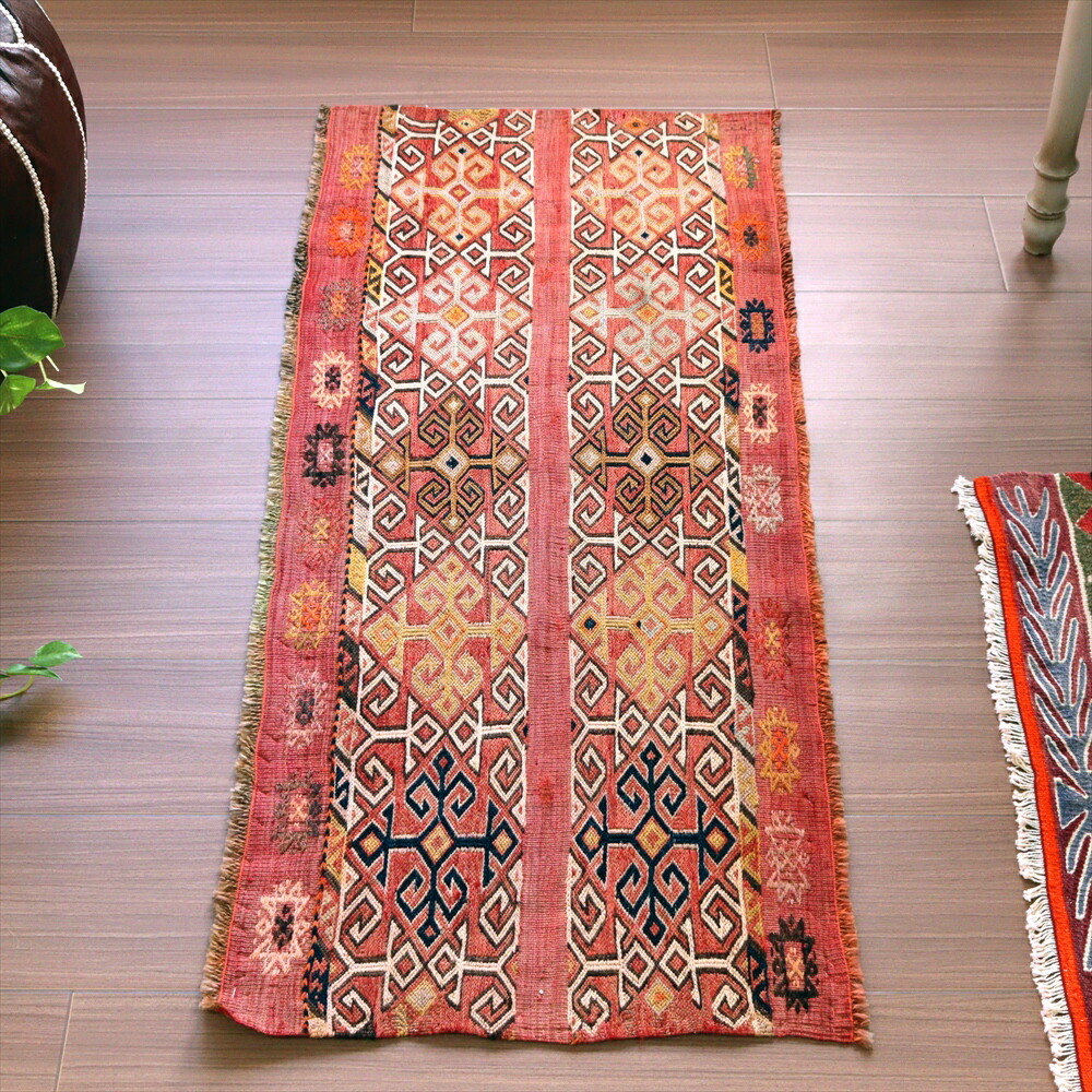 楽天市場】【15%OFFクーポン対象】オールドキリム シワス45×108cm