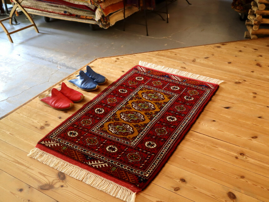 楽天市場】トライバルラグ トルクメン 中央アジア95×61cmギュル文様