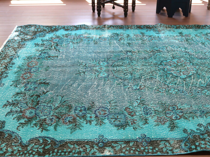 楽天市場】オーバーダイド ヴィンテージラグ ターコイズブルー 265