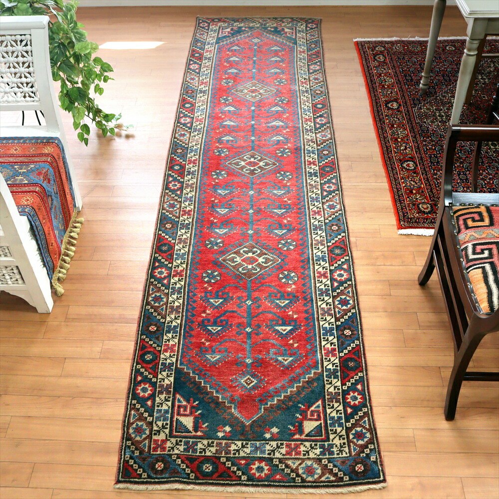 楽天市場】トルコの手織り絨毯 ドゥシュメアルトゥ299×77cmメダリオン