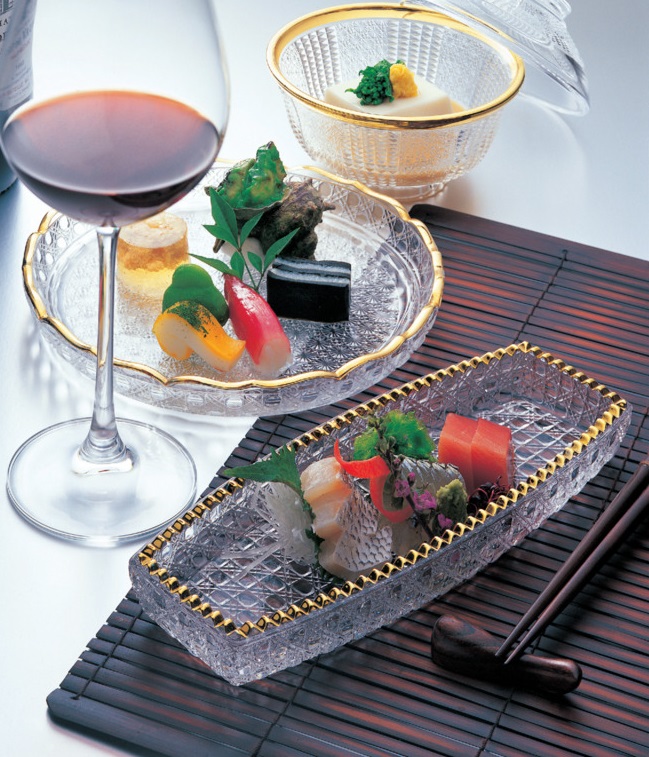 楽天市場】【日本製】和食器 ガラス プレート 金付 刺身皿 お祝い 高級